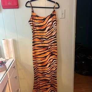CBR Orange and Black Patterned Dress